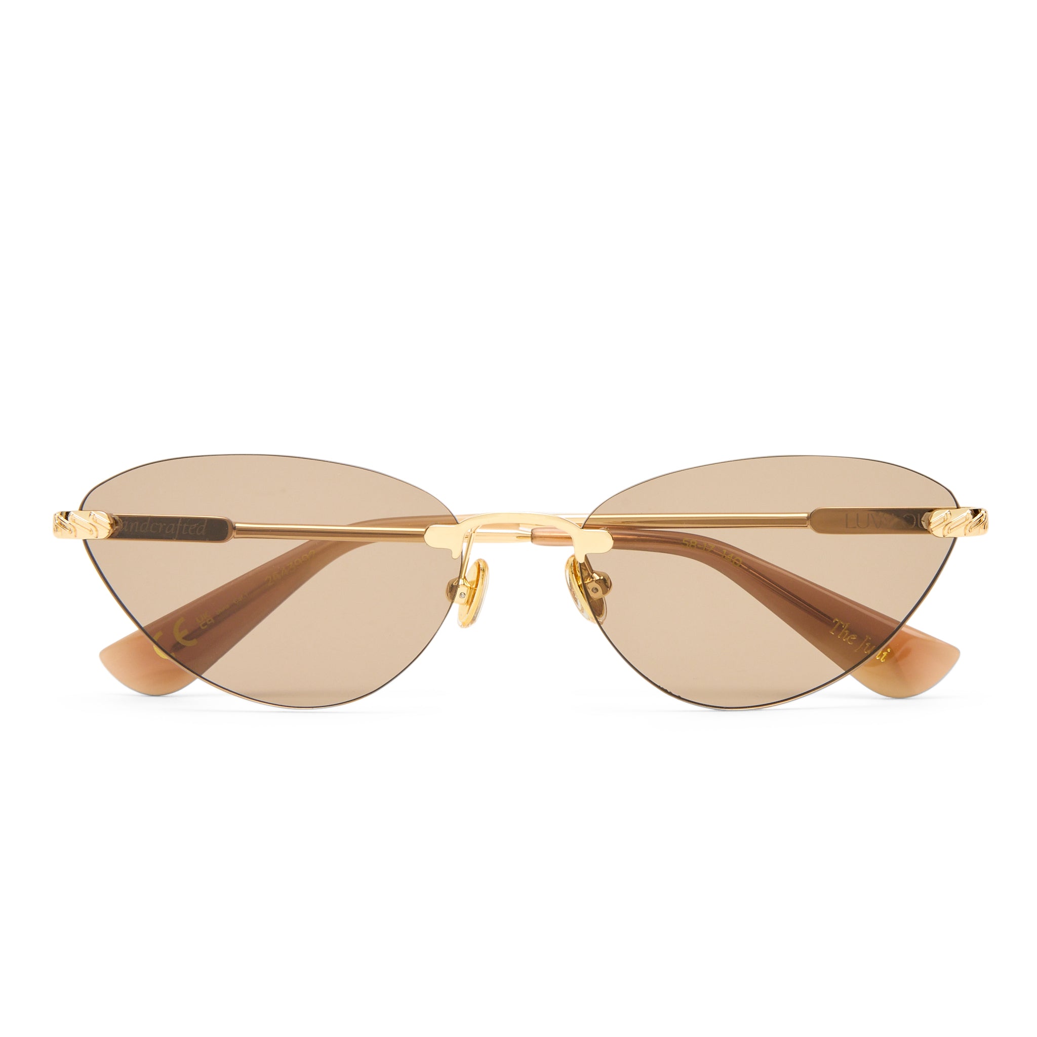 Luv Lou The Juni Gold Female Cat-Eye Sunglasses | Eyewear Index