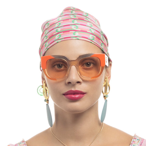 Camilla Decadent Dreams Cornsilk Tangerine Female Square Sunglasses | Eyewear Index