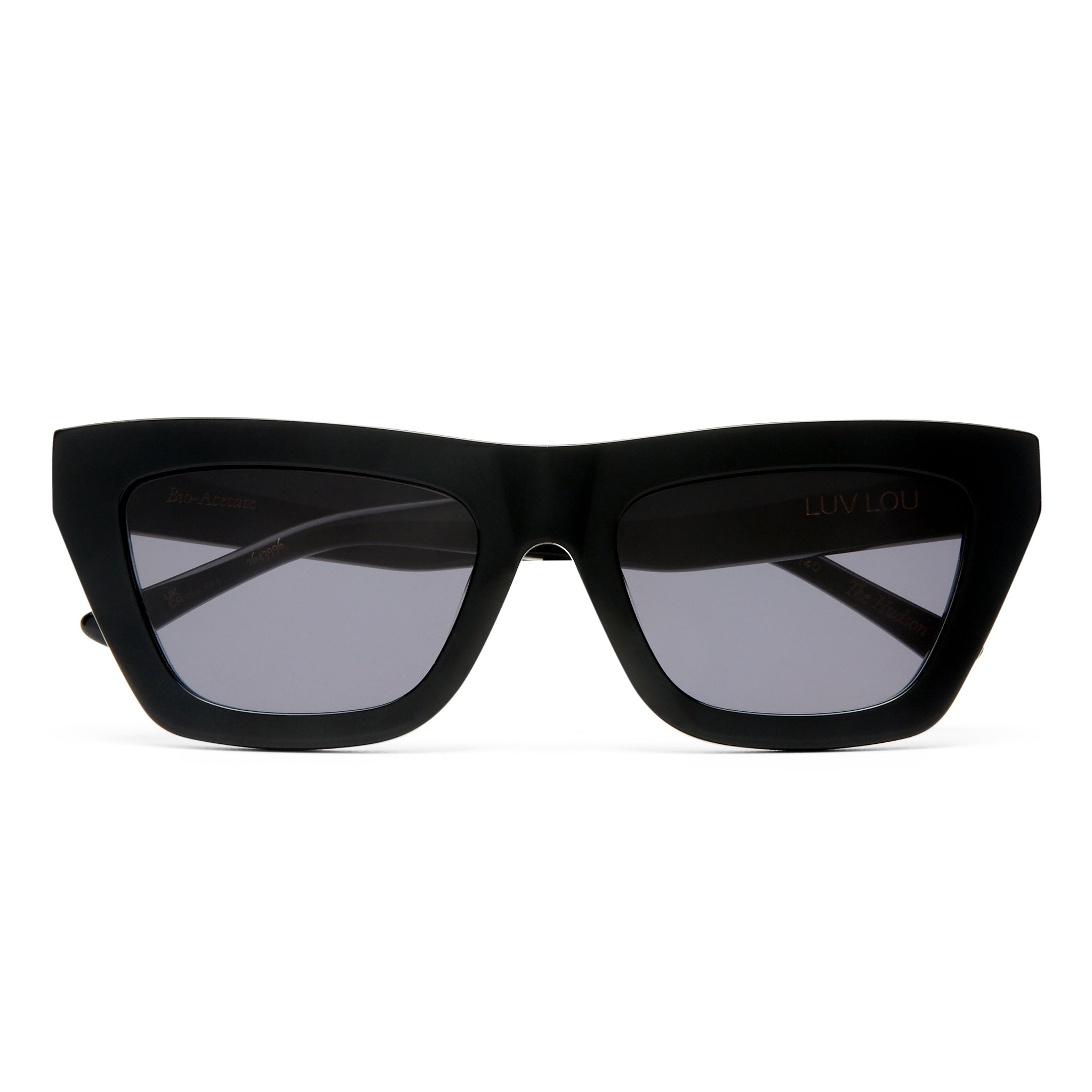 Luv Lou The Hudson Black Female Cat-Eye Sunglasses | Eyewear Index