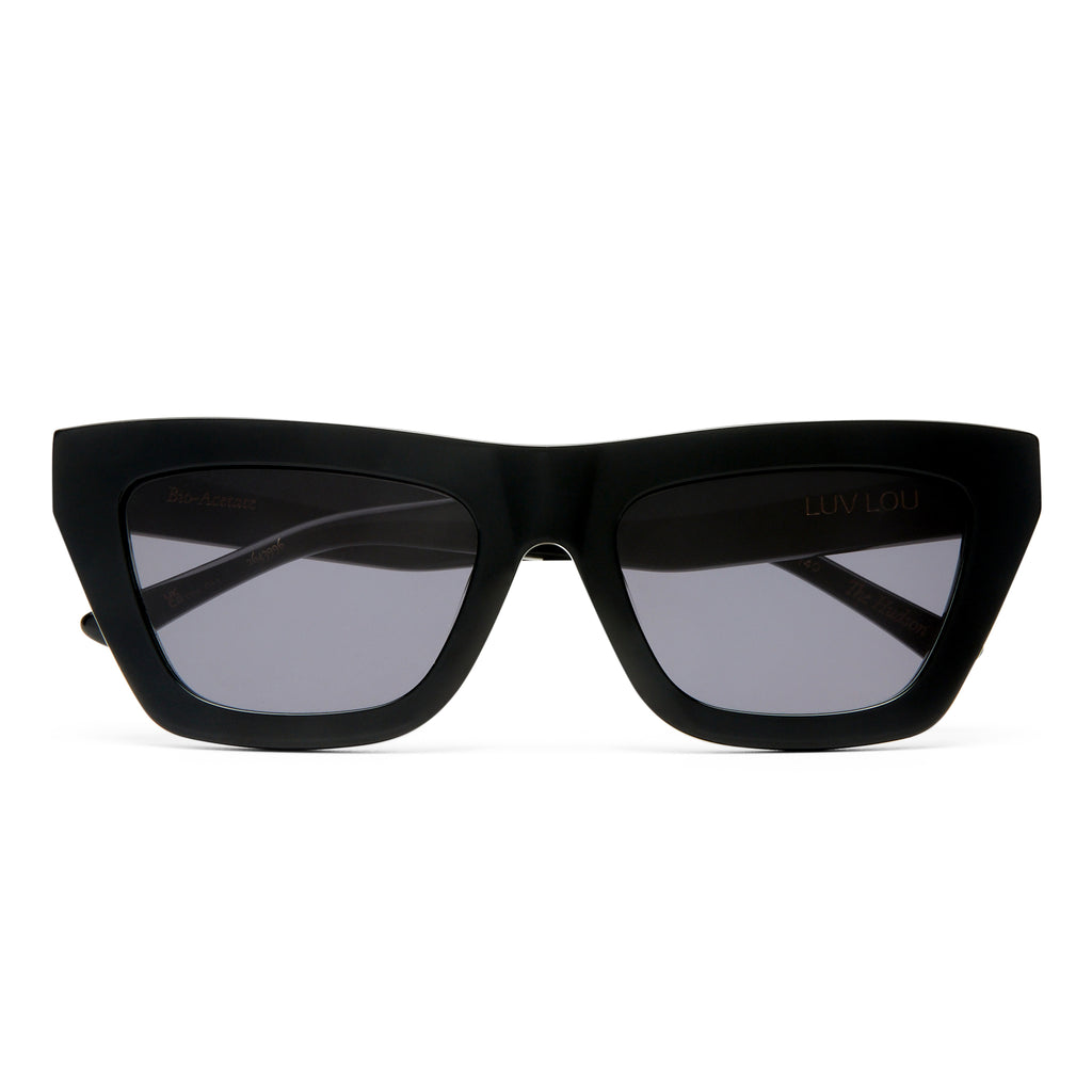 Luv Lou The Hudson Black Female Cat-Eye Sunglasses | Eyewear Index