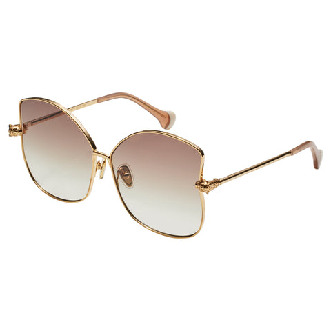 Camilla Pool Side Pedigree Soft Gold Female Butterfly Sunglasses | Eyewear Index