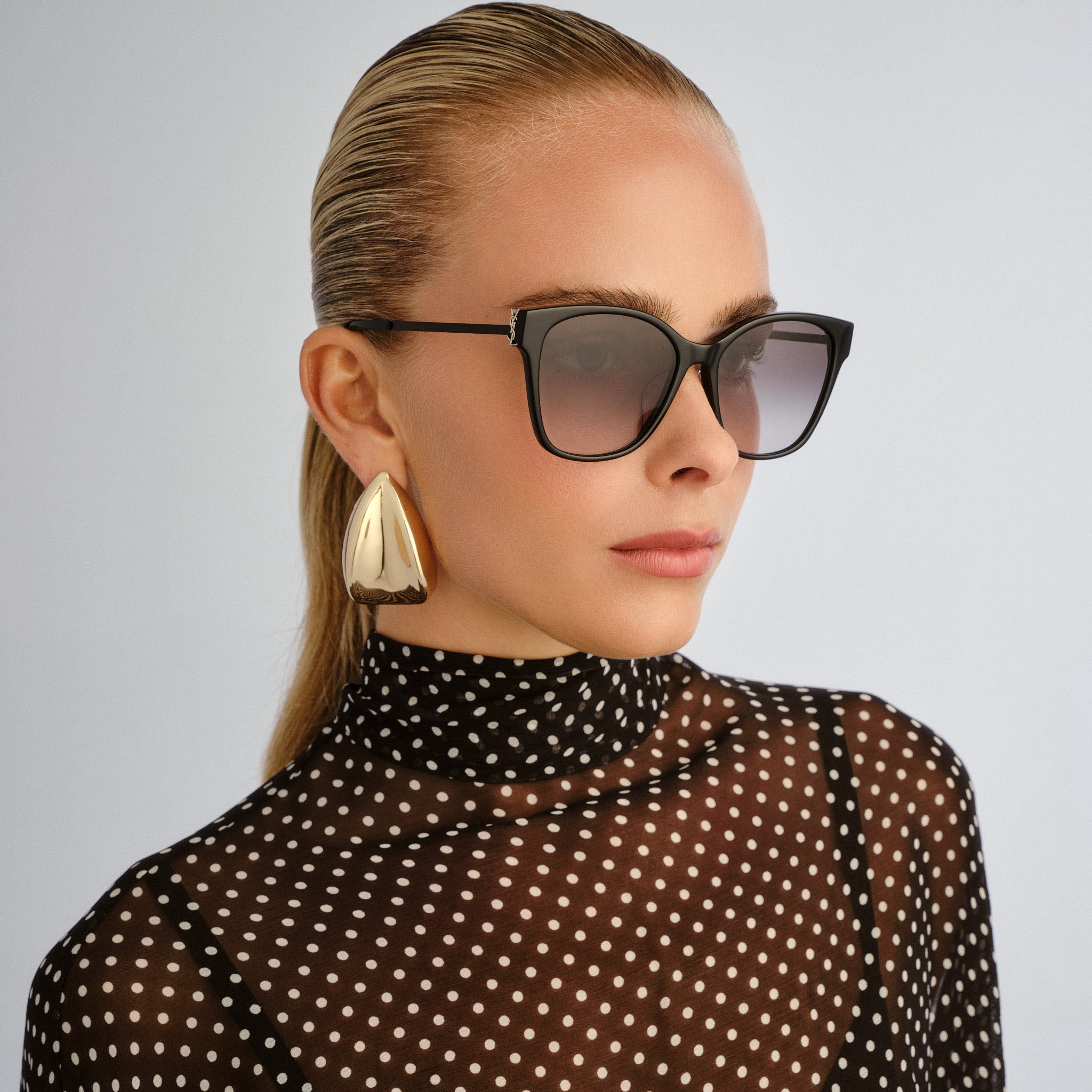 Saint Laurent Slm48sk Black Female Rectangle Sunglasses | Eyewear Index