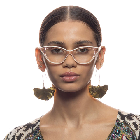 Camilla The Showstopper Blush Ivory Female Cat-Eye Optical Frames | Eyewear Index