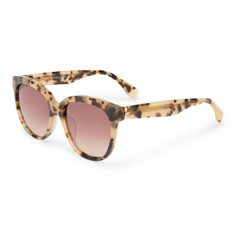 Le Specs Maiden Dalmation Tort Female Square Sunglasses | Eyewear Index