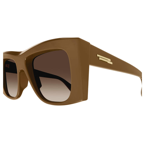 Bottega Veneta Bv1270s Brown Female Rectangle Sunglasses | Eyewear Index