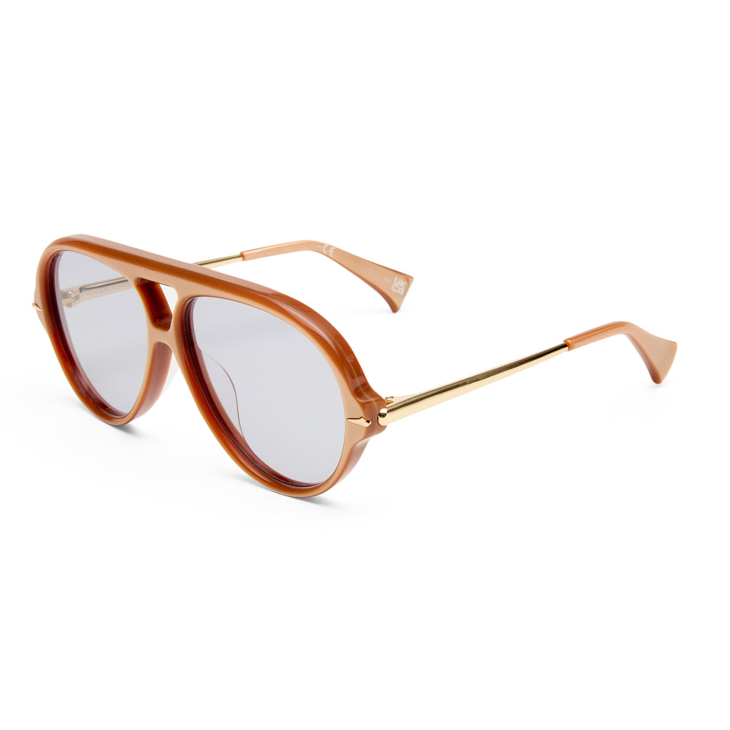 Le Specs Numero Once Champagne Velvet Female Aviator Sunglasses | Eyewear Index