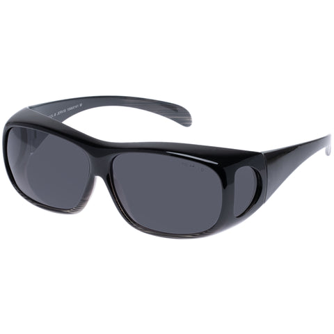 Cancer Council Jervis Fitovers Milky Black Olive Stripe Uni-Sex Wrap Sunglasses | Eyewear Index