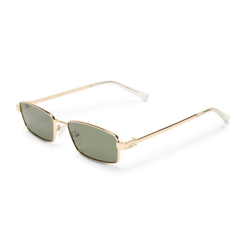 Le Specs Bizarro Bright Gold Clear Uni-Sex Rectangle Sunglasses | Eyewear Index