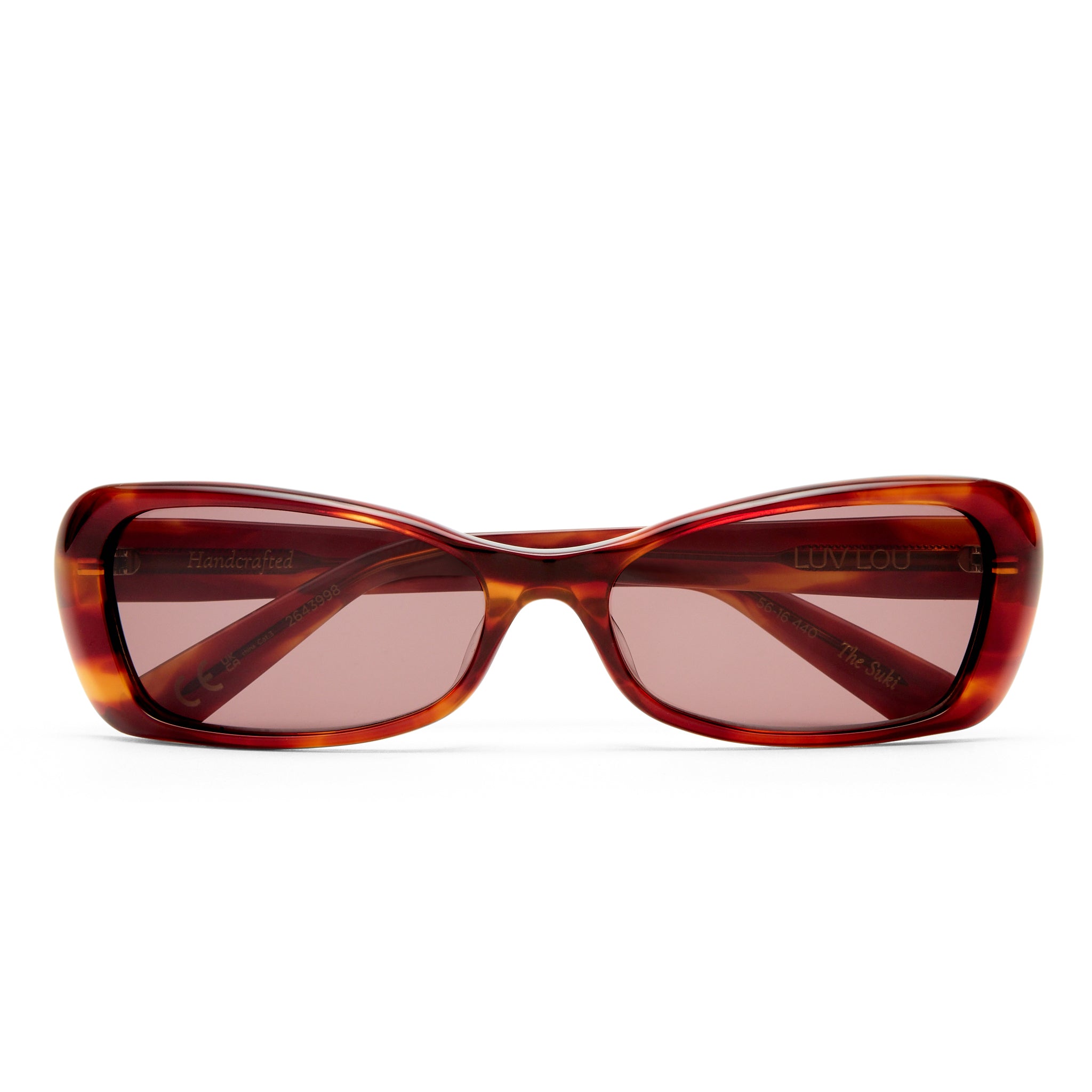 Luv Lou The Suki Maple Tort Female Rectangle Sunglasses | Eyewear Index