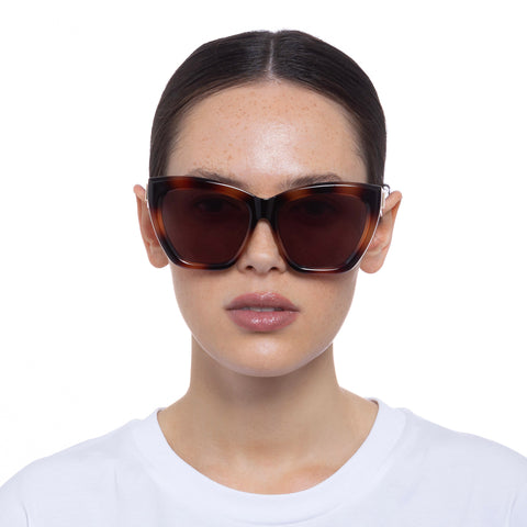 Le Specs Vamos Tort Female Cat-Eye Sunglasses | Eyewear Index