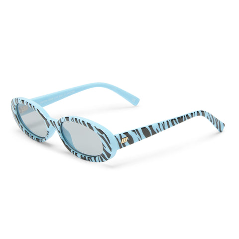 Le Specs Outta Love Blue Tiger Uni-Sex Oval Sunglasses | Eyewear Index