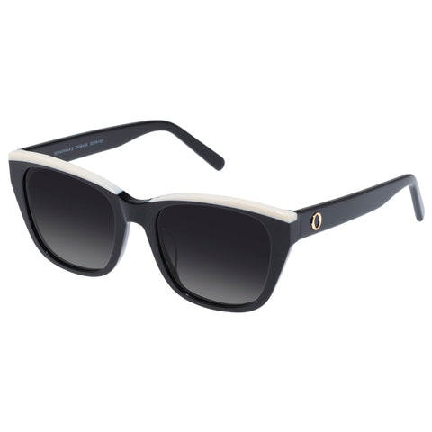 Oroton Seraphina Black Ivory Female D-Frame Sunglasses | Eyewear Index