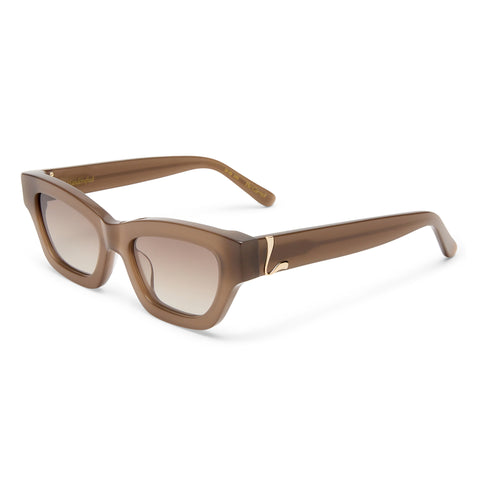 Luv Lou The Carmel Taupe Female Cat-Eye Sunglasses | Eyewear Index