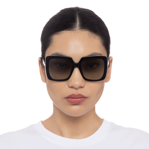 Gucci Gg0418s Black Female D-Frame Sunglasses | Eyewear Index