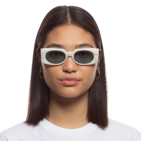 Le Specs Bow Down Quartz Agate Uni-Sex Rectangle Sunglasses | Eyewear Index