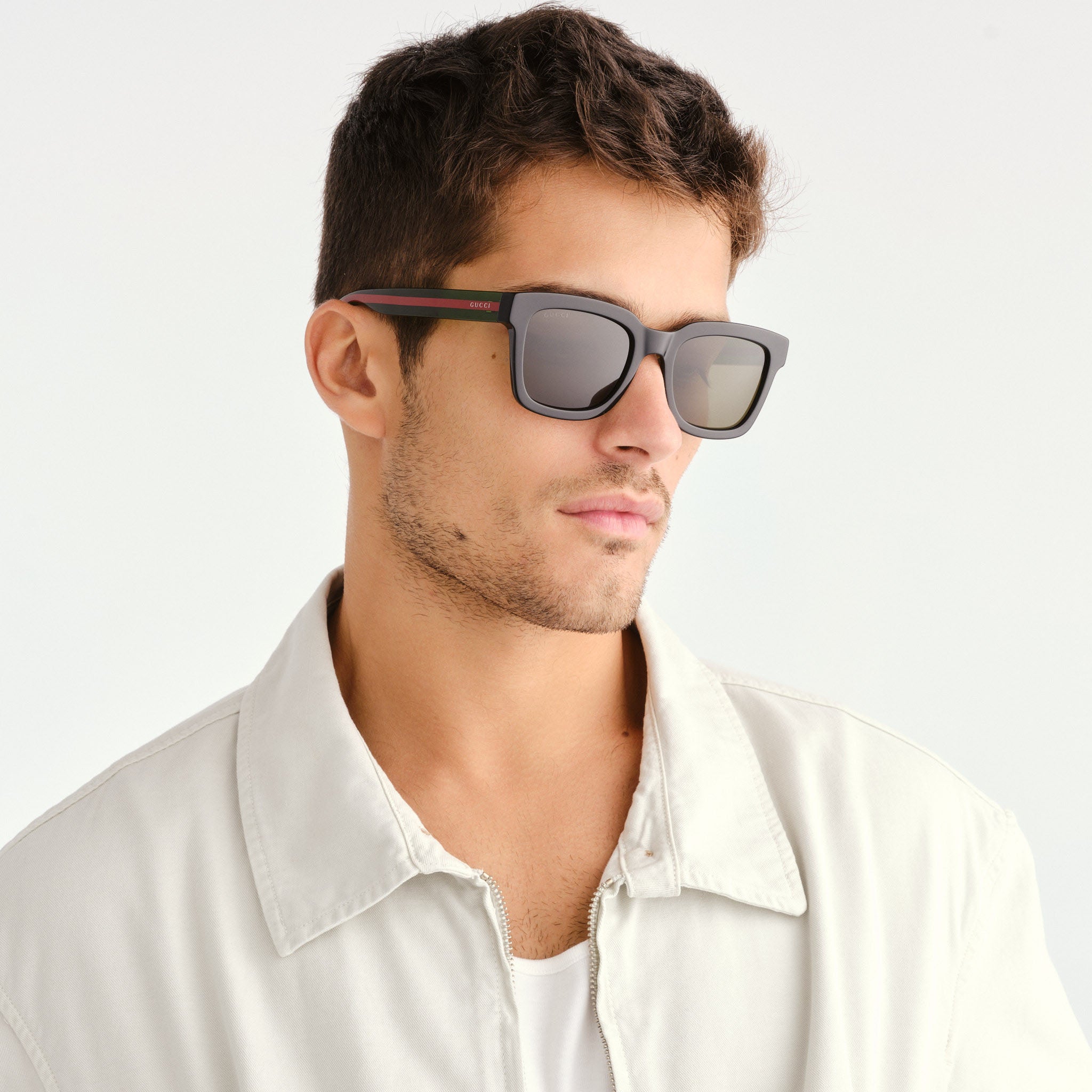 Gucci Gg0001sn Black Male Rectangle Sunglasses | Eyewear Index