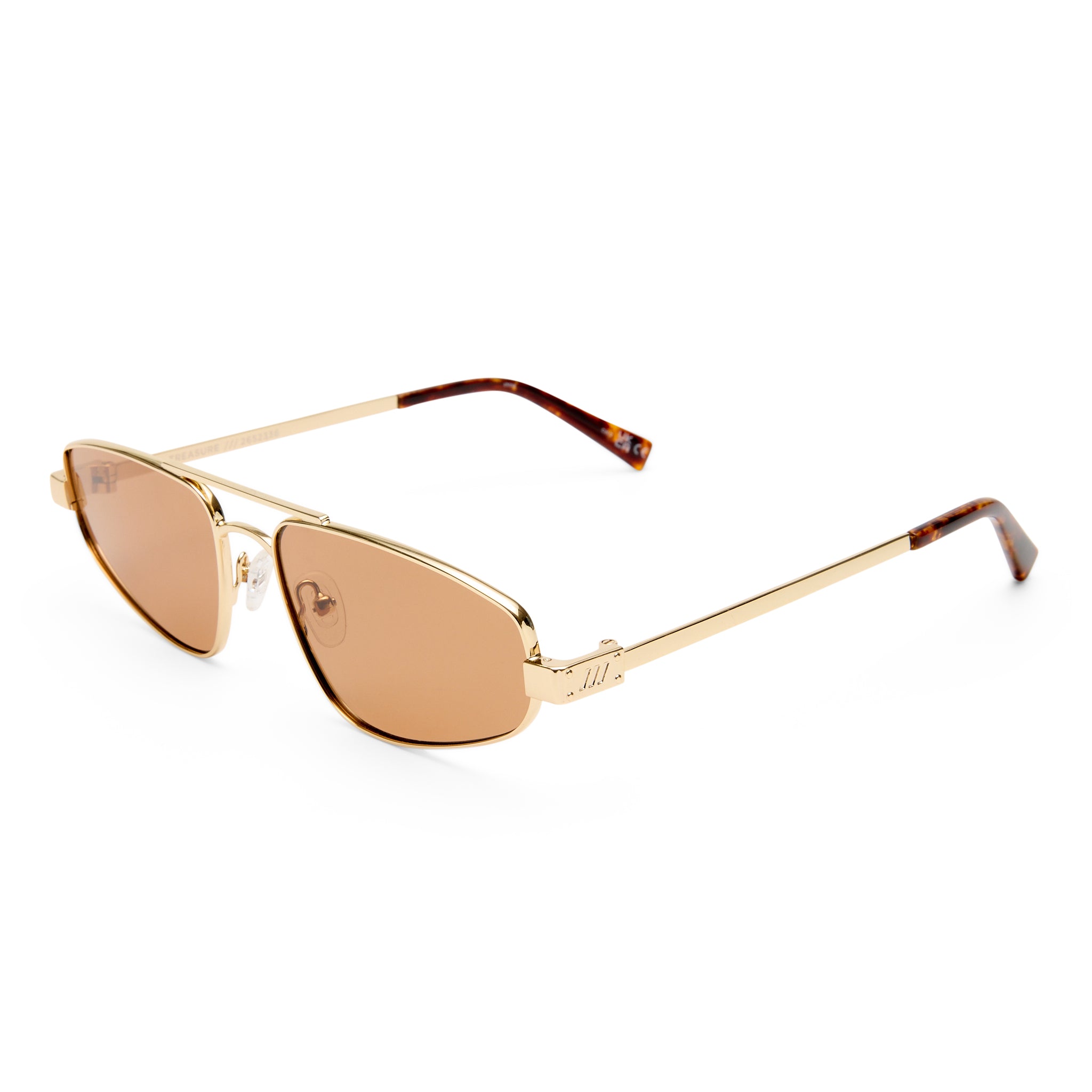 Syle Specs サングラス ブラウン/ゴールド Le Specs Treasure Gold Uni-Sex Aviator Sunglasses | Eyewear Index