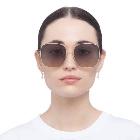 Chloe Ch0170sa Gold Female Square Sunglasses | Eyewear Index