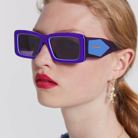 Karen Walker Axiom Wisteria Multi Uni-Sex Rectangle Sunglasses | Eyewear Index