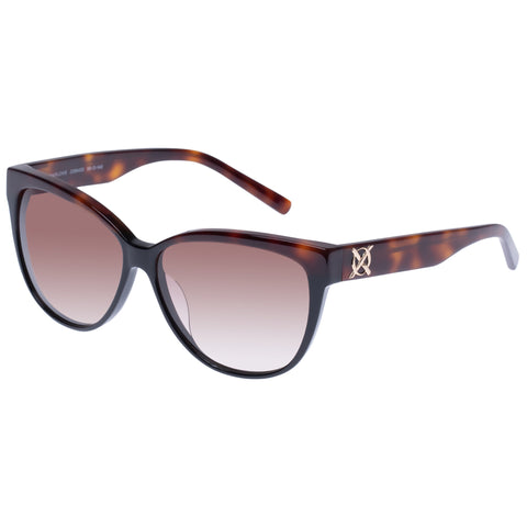 Oroton Marlowe Black Signature Tort Female Cat-Eye Sunglasses | Eyewear Index