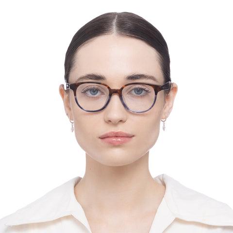 Oroton Lottie Tort Navy Haze Female D-Frame Optical Frames | Eyewear Index