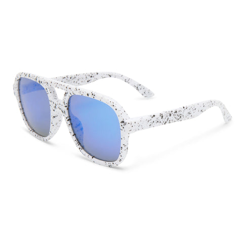 Solarized Kids Retro Aviator White Spatter Male Aviator Sunglasses | Eyewear Index