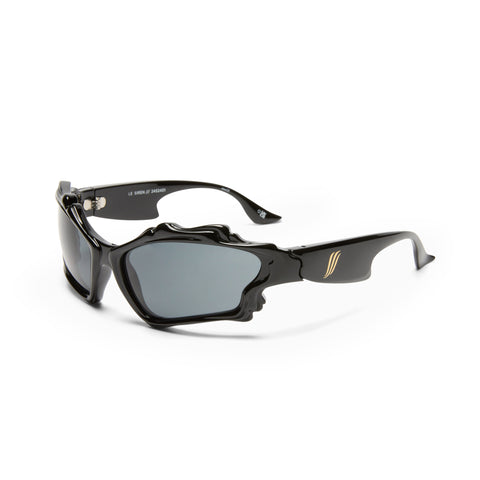 Le Specs Le Siren Black Uni-Sex Wrap Sunglasses | Eyewear Index