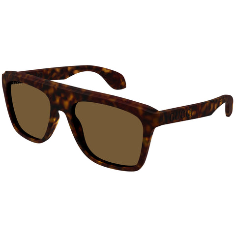 Gucci Gg1570s Havana Male Rectangle Sunglasses | Eyewear Index