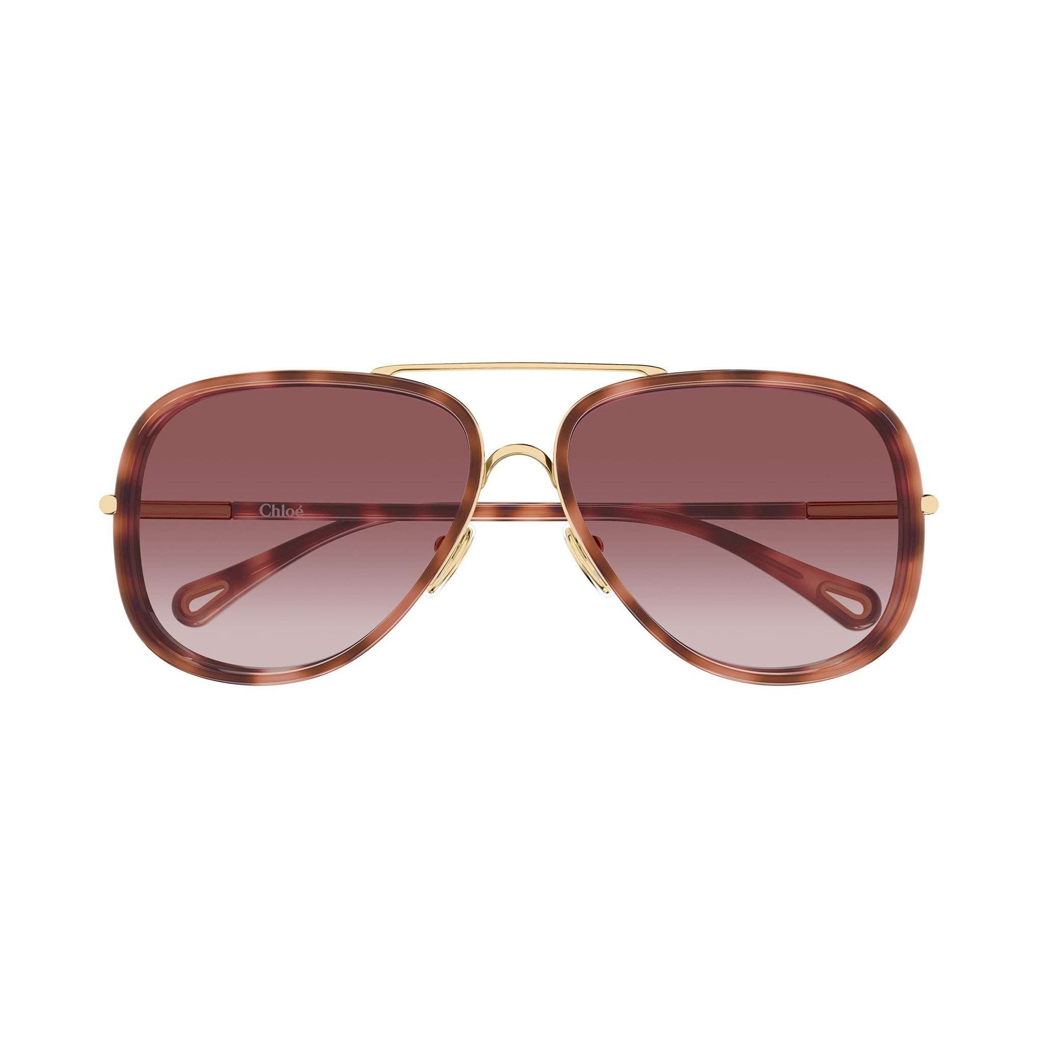 Chloe Ch0382s Gold Female Navigator Sunglasses | Eyewear Index
