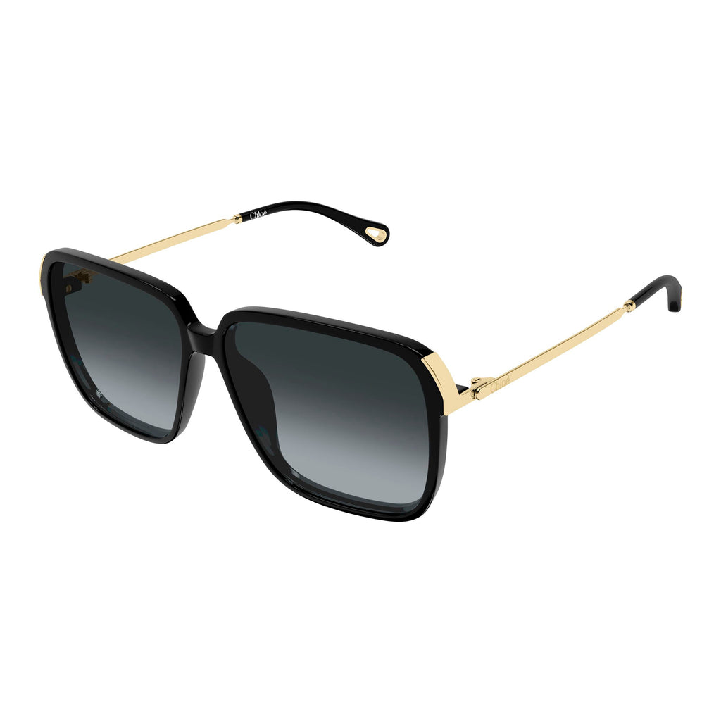 Chloe Ch0405s Black Female Rectangle Sunglasses | Eyewear Index