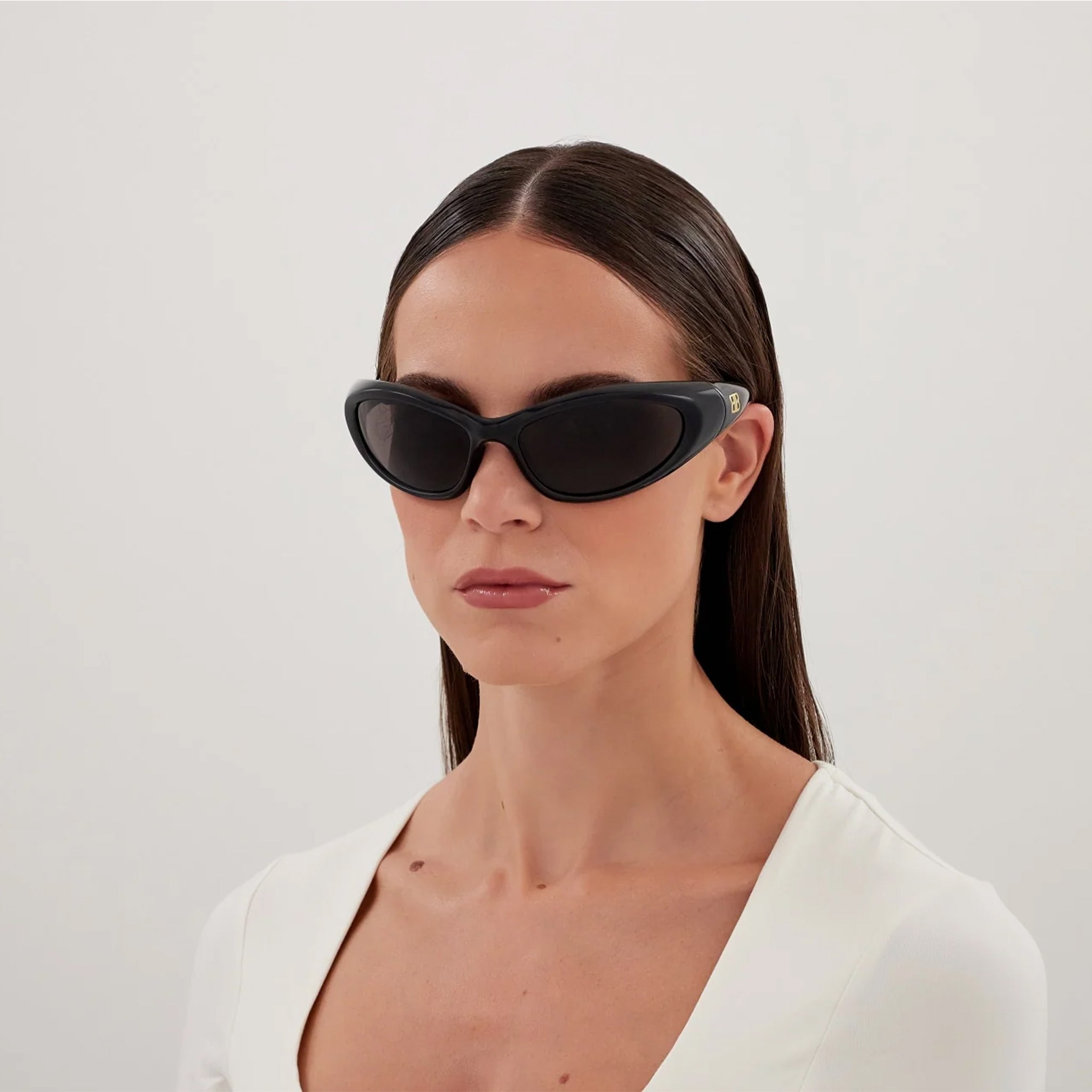 Balenciaga Bb0384s Black Uni-Sex Wrap Sunglasses | Eyewear Index