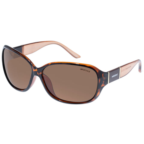 Solarized Fancy Wrap Dark Tort Tea Female Wrap Sunglasses | Eyewear Index