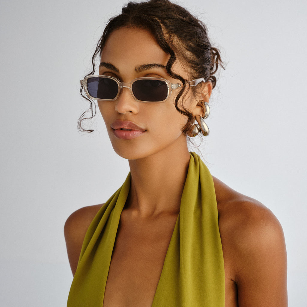 Le Specs Pilferer Pewter Uni-Sex Rectangle Sunglasses | Eyewear Index