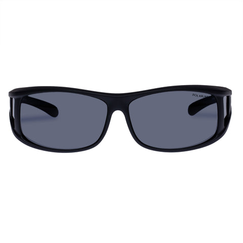 Cancer Council Culburra Fitovers Black Metallic Navy Male Rectangle Sunglasses | Eyewear Index