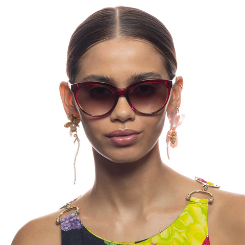 Camilla All The Things Berry Haze Cherry Female Cat-Eye Sunglasses | Eyewear Index