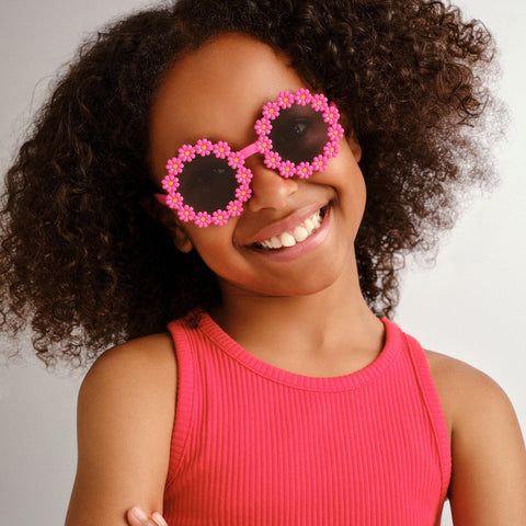 Solarized Kids Daisy Chain Pink Female Novelty Sunglasses | Eyewear Index