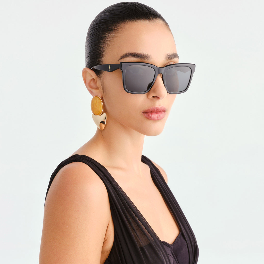 Saint Laurent Slm170 Black Female Rectangle Sunglasses | Eyewear Index