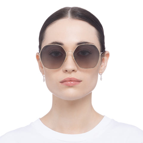 Chloe Ch0169sa Gold Female Round Sunglasses | Eyewear Index