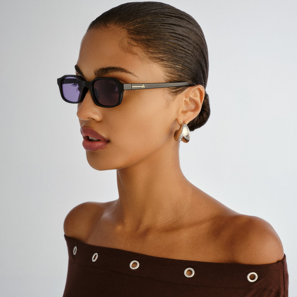 Aire Kinetic Black Uni-Sex Rectangle Sunglasses | Eyewear Index