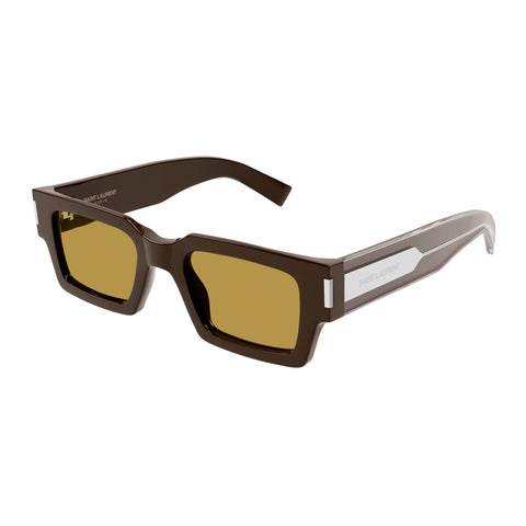 Saint Laurent Sl572 Brown Uni-Sex Rectangle Sunglasses | Eyewear Index