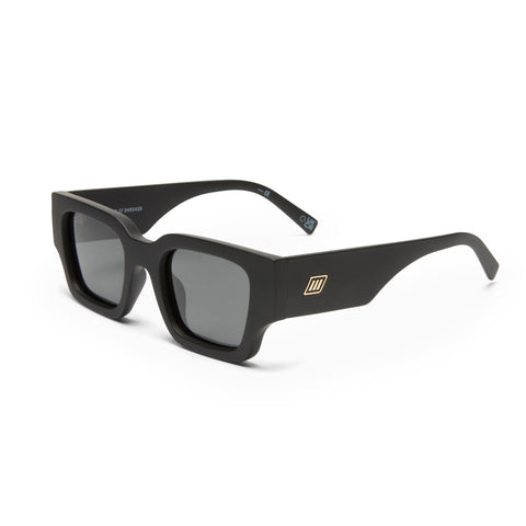 Le Specs Atlantis Matte Black Uni-Sex Rectangle Sunglasses | Eyewear Index