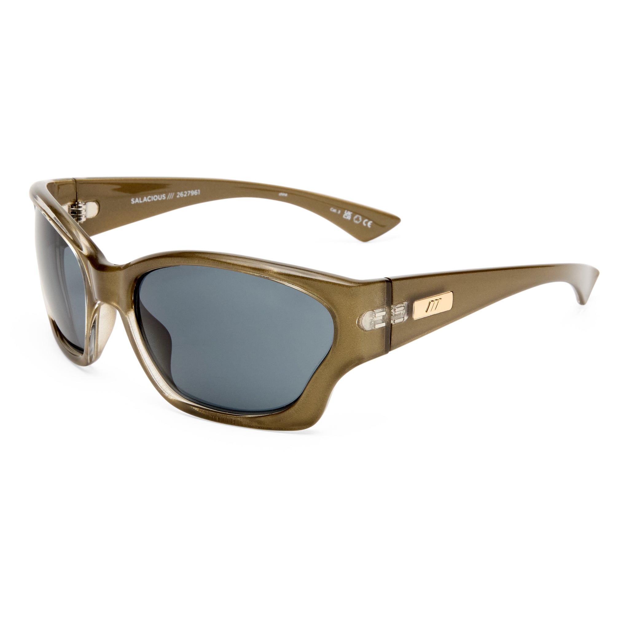 Le Specs Salacious Olive Pearl Uni-Sex Wrap Sunglasses | Eyewear Index
