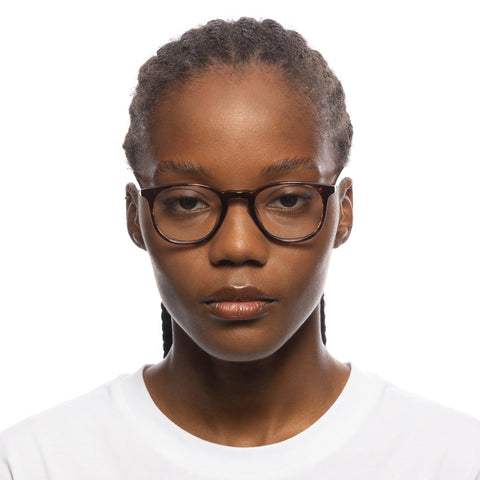 Le Specs Biogen 48 Teak Woodstripe Uni-Sex Round Optical Frames | Eyewear Index