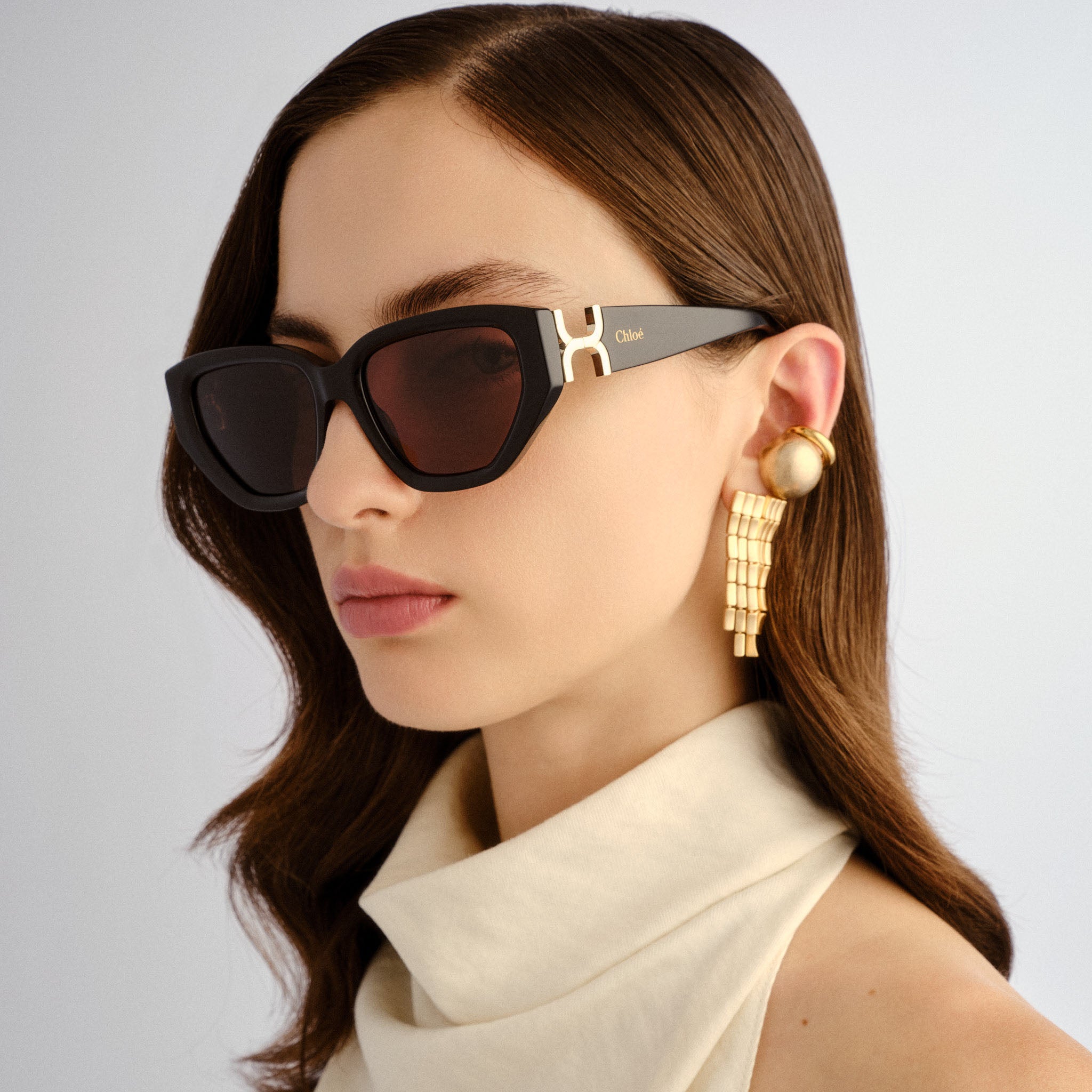 Chloe Ch0235s Black Female Cat-Eye Sunglasses | Eyewear Index