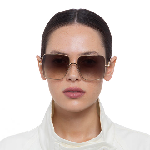 Oroton May Gold Female Square Sunglasses | Eyewear Index