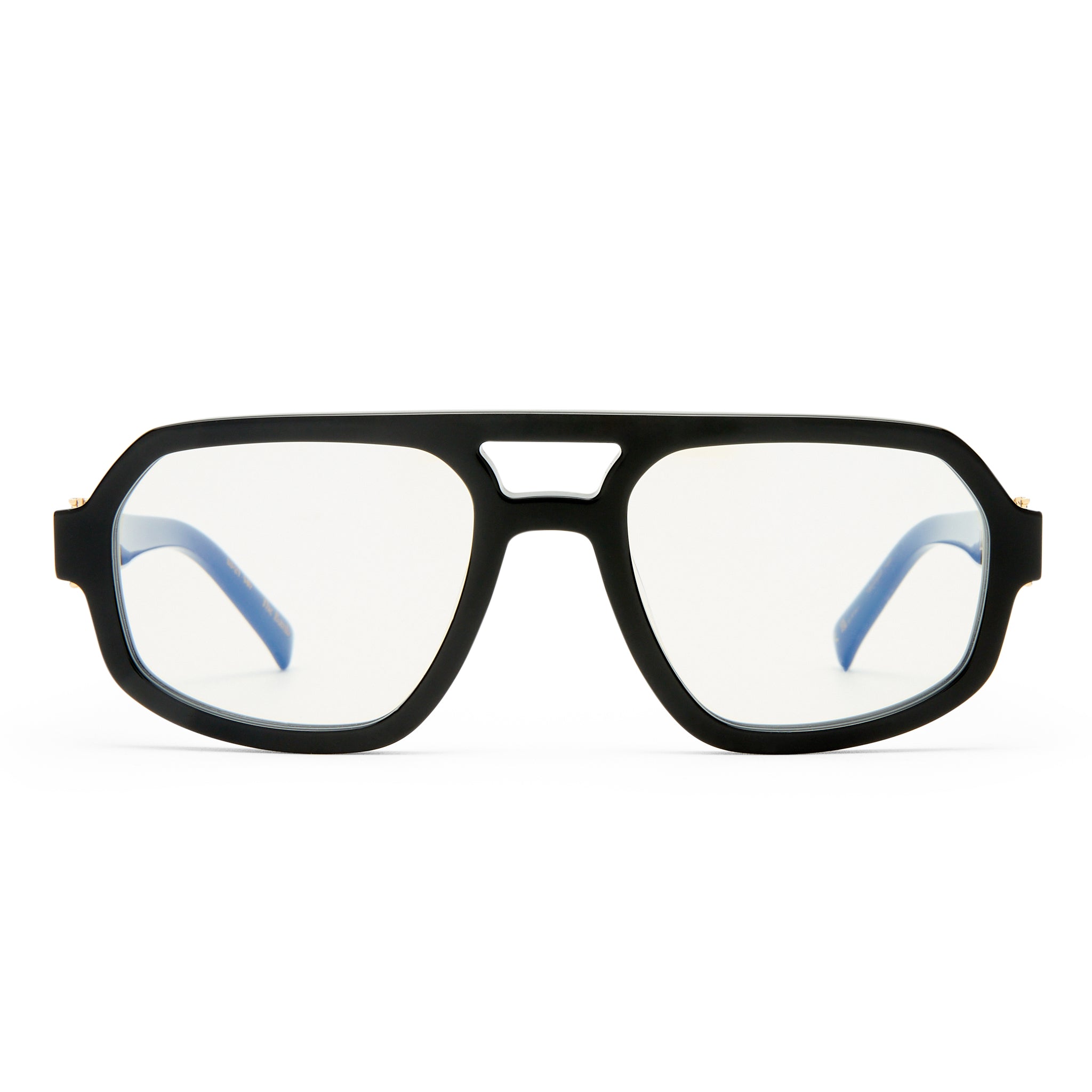 Luv Lou The Banks Luxe Black Female Aviator Blue Light | Eyewear Index