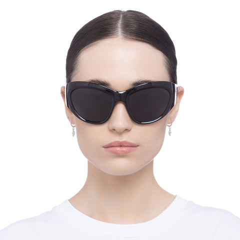 Aire Uni-sex Helium Black Wrap Sunglasses