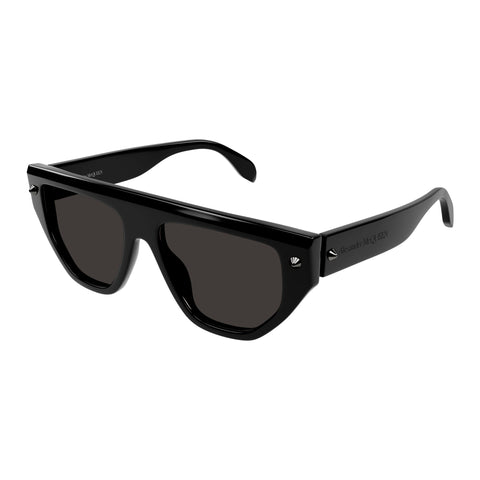 Alexander Mcqueen Uni-sex Am0408s Black Rectangle Sunglasses