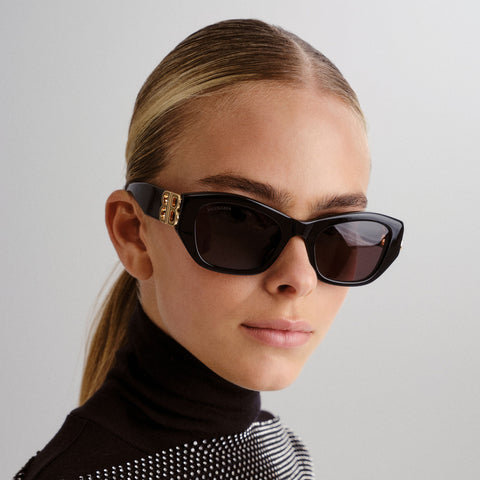Balenciaga Female Bb0311sk Black Rectangle Sunglasses
