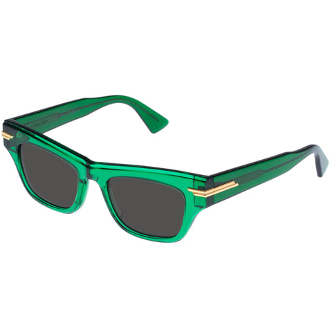 Bottega Veneta Female Bv1122s Green Rectangle Sunglasses
